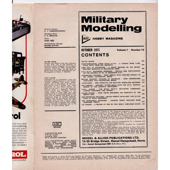 Military Modelling Magazine October 1971 | SBG Assault Bridge HMS Albion 48pp - Picture 2 of 9